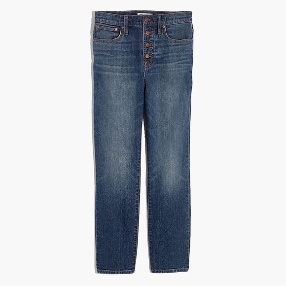 Madewell The Perfect Vintage Crop Button Front High Rise Jean Barnsdale Wash 26 - Picture 4 of 16